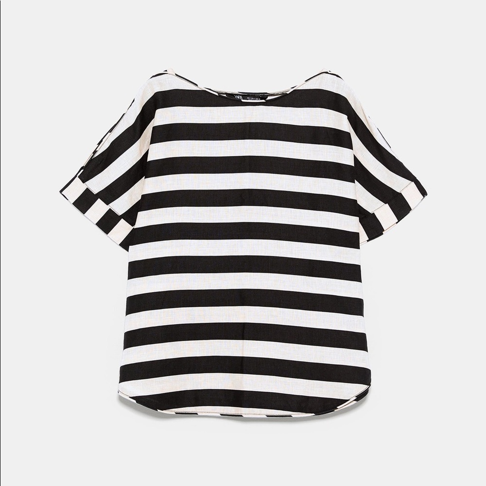 Zara linen striped shirt